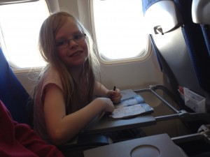 In het vliegtuig van Londen naar Amsterdam